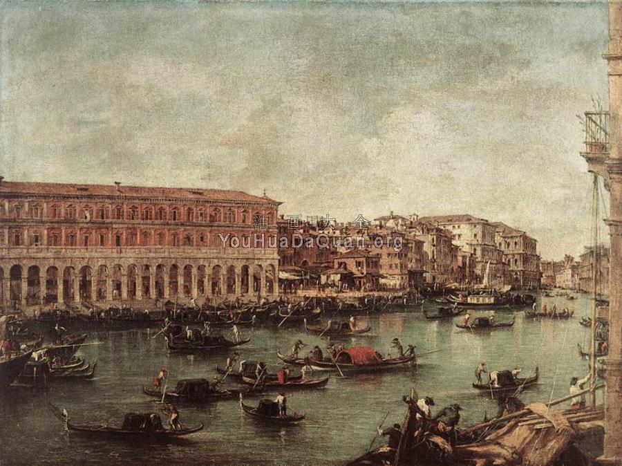 The Grand Canal at th Fish Market Pescheria - 弗朗西斯科·格拉蒂